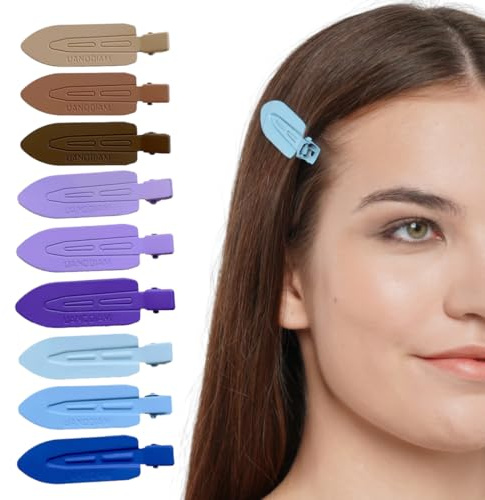 9 pinzas para el cabello sin doblar, pinzas de plástico para el pelo para mujeres, para cabello suelto