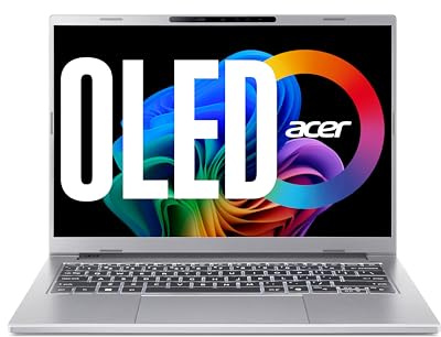 acer Aspire 14 AI OLED (A14-61M-R63L) AI Laptop, Copilot+ PC, 14 WUXGA OLED Display, AMD Ryzen Al 7 350, 32 GB RAM, 1 TB SSD, AMD Radeon 860M, Windows 11, QWERTZ Tastatur, Silber