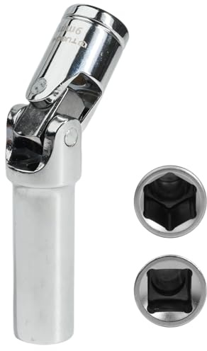 RowGlow hylsnyckel glödstift 9 mm 3/8 tum mutter 9 mm hexagon 3/8 tum hylsnyckel leduttag glödstift för bil krom-vanadin-stål (9 mm)