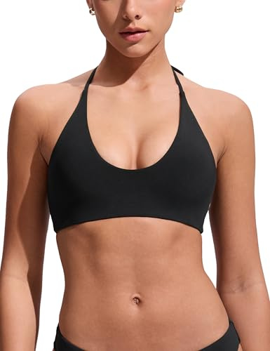 CRZ YOGA Self Tie Halter Hauts de Bikini Noir 42
