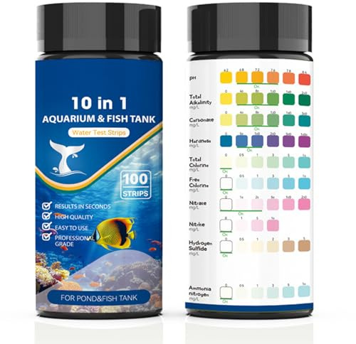 Akvarievattentest kit, 10-i-1 saltvatten akvarium upptäckt - dammvatten testremsor - för hobbyister nybörjare proffs kontor arbetsrum vardagsrum skola bakgård