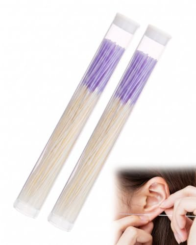 UXEWKL 120 Pcs Nettoyeur de Trou d'Oreille, Fil de Nettoyage pour Trou d'Oreille, Élimination des Odeurs, Bâtonnets, Ear Piercing Cleaner pour Hommes et Femmes