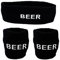 Funny Guy Tassen, Bier Unisex Schweißband Set (3er Pack: 1 Stirnband & 2 Armbänder), BEER-BLACK