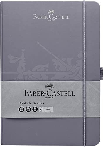 Faber-Castell 27825 - Notizbuch DIN A5 dapple gray, kariert, 100 g/m², 194 Seiten FSC-Mix Papier, 145 x 210 mm