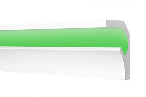 COSCA LED Stuckleisten aus Ecopolymer - Wand & Deckenleisten indirekte Beleuchtung, extrem resistent - (CK25-10 Meter) LED-Leiste Styropor Dekorprofil