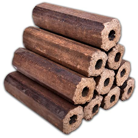 Eichenholzbriketts Hartholz Pini & Kay 10kg Brennholz - Briketts viereckig/rund mit Loch, Holzbriketts