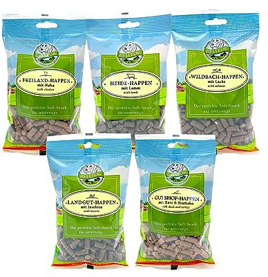 Bellfor Soft-Snacks premios saludables sin Cereales para Perros 5 x 200 g - Snacks para Perros sin azúcar y con Alto Contenido de Carne, Ideales para el Entrenamiento