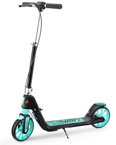 Y-RAIN Roller Scooter für Kinder ab 5 Jahren und Erwachsene bis 100KG mit Stoßdämpfungssystem und breiteren Reifen 200MM große Räder und ABEC 7 Kugellager