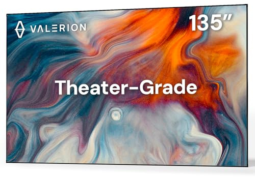 Valerion 135-inch Fixed Frame Projector Screen, 1.3 dB Gain, 80% PQE, 4K/8K Ultra HD, 3D Wall Mount Projector Screen, Works with Long Throw, Short Throw & Ultra Short Throw Projectors
