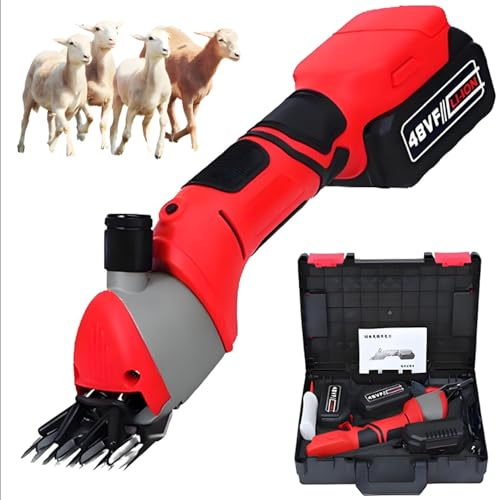 Cortapelos Eléctricos Inalámbricos para Ovejas, Máquina De Corte Profesional De 800 W con 6 Velocidades Ajustables, Cortapelos para El Cuidado De Animales para Cabras, Ganado, Caballos, Granjas