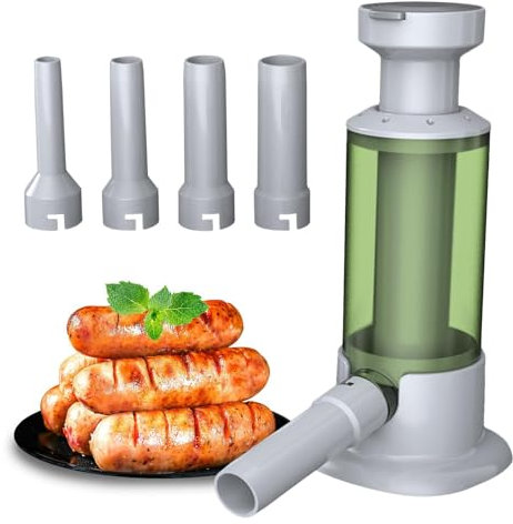 Homemade Sausage Maker, Manual Sausage Stuffer, Kitchen Meat Grinder, Adjustable Filling Speed, Stable Vertical Design 5.5 * 10.5cm/2.17 * 4.13 Inches for Commercial and Household