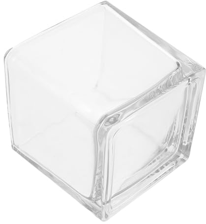 VICASKY Vase Carré Verre Transparent Vase Hydroponique Moderne pour Centre de Table et Décoration de Mariage Pot Multifonctionnel pour Arrangements Floraux et Ornements de Bureau