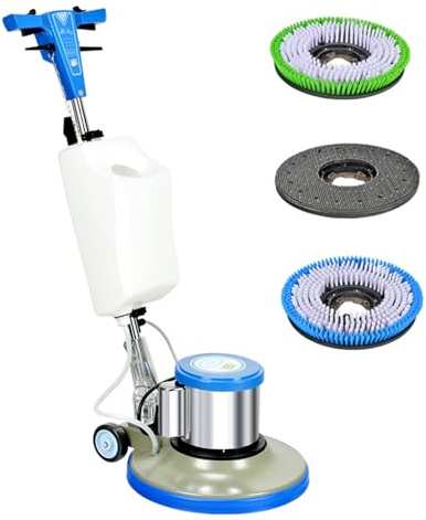Lavadora de alfombras, limpiadora y pulidora de suelos duros, máquina pulidora y fregadora de suelos comerciales con tanque de agua de 8L, ancho de limpieza de 17 pulgadas, 175 rpm, para madera