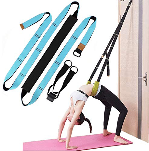 XEMZ Yoga Fitness Correa de Estiramiento – Espalda Ayuda Entrenamiento, Mejorar la Cintura de la Pierna Espalda flexibilidad, Puerta flexibilidad Correa de Estiramiento, Pilates Ballet, Azul