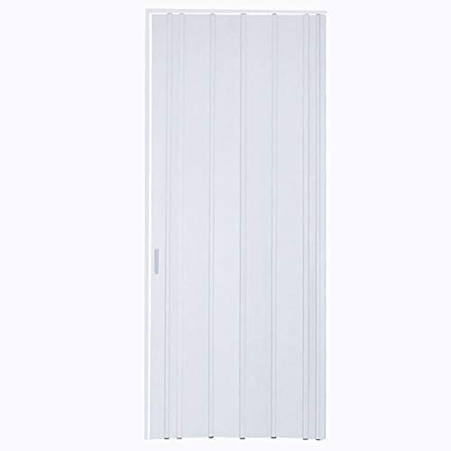 INMOZATA PVC Folding Door Internal Doors Sliding Plastic Concertina Door (White, Thickness 10mm)