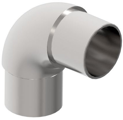 Sellon24® Edelstahlrohr Edelstahl Rundbogen Rohrbogen 90° für Rohr 42,4 x 2,0mm Handlauf Verbinder Steckfitting Winkel Rohrverbinder Geländer Handlauf Balkon Rohrbogen Splitt Endstück V2A geschliffen