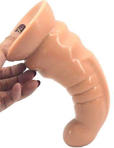 Yrrddxxoo 19 cm silikon ?18 cm (7,75 tum) silikon ? Strukturerad realistisk tjock mástùrabàtór Waňd med handsfree Sùctìon Cùp för kvinnor Yrrddxxoo (färg: Hudton)