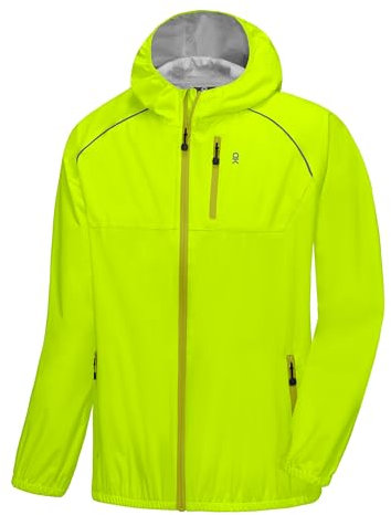 Little Donkey Andy Laufjacke Herren Atmungsaktiv Regenjacke Herren Schnelltrocknende Windjacke Wasserdichte Wandern Running 94Gelb S