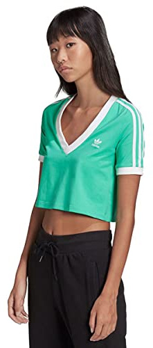 adidas Maglietta da Donna Cropped ad Alta risoluzione, Verde, 36, Verde ad Alta Definizione, 42