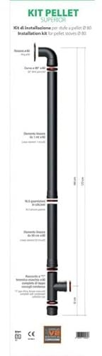 Kit tubi per stufa a pellet verniciato nero opaco kit fumestiria ad alto spessore