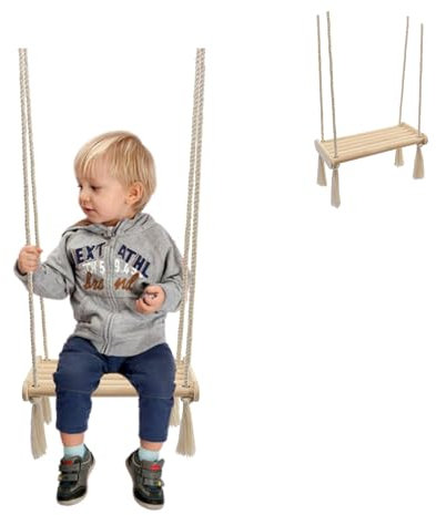 MAMOI® Babyschaukel aus Holz | Holzschaukel | Schaukelbrett aus Holz | Babyschaukel für zu Hause | Indoor-Schaukel | 100% ECO | Hergestellt in der EU