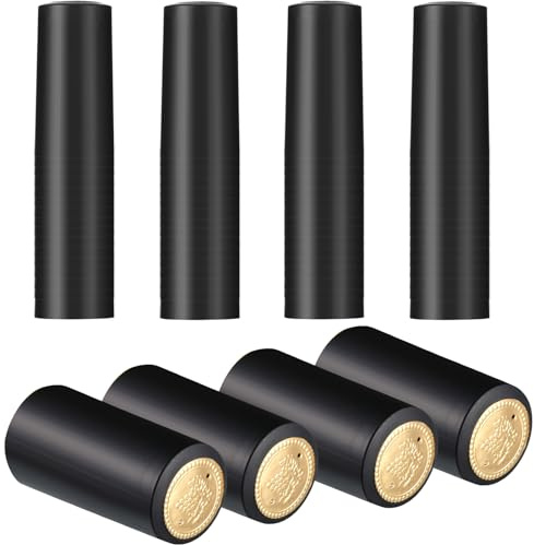 Blulu PVC Heat Shrink Capsules, Black, 120 Pcs
