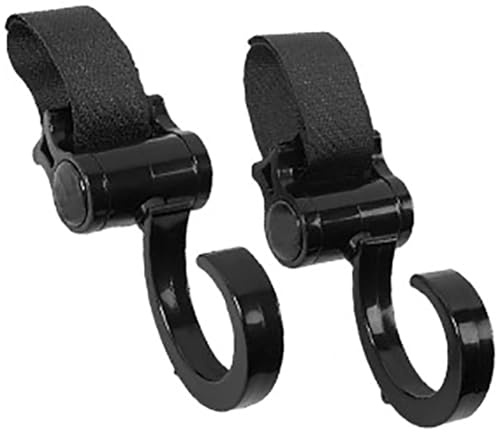 Ganchos de cochecito para ganchos de almacenamiento del trollador de | pañales, 360 grados Clip de gancho de cochecito rotativo | Clips de carriola de 2 paquetes clips de carriola para bolsas, bol