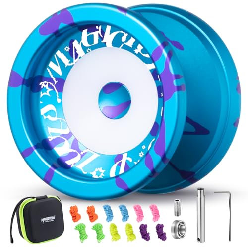 MAGICYOYO Yoyo Kids V6S Locus, Dual Material Trick Yoyo for Beginners, Responsive Yo-yo for Finger Spin, Metal Yo Yo Professional for Adults, Unresponsive Yoyos with 12 Strings, Bearing Kit