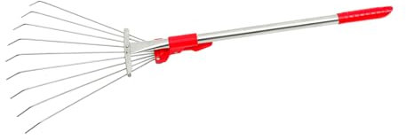 TOYANDONA râteau de Gazon Artificiel Feuilles tirage Outil de Jardinage râteaux de Jardinage râteau a Main râteau à Gazon Petit râteau de Jardin râteau d'épandage Acier Inoxydable Rouge