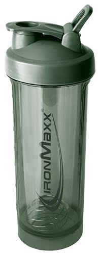 IronMaxx Shaker protéiné 700 ml Vert minéral – shaker whey, protein shaker, shaker protéine fitness, shaker bulk, boule mélangeuse anti-grumeaux, bouteille sport anti-fuite pour fitness et salle
