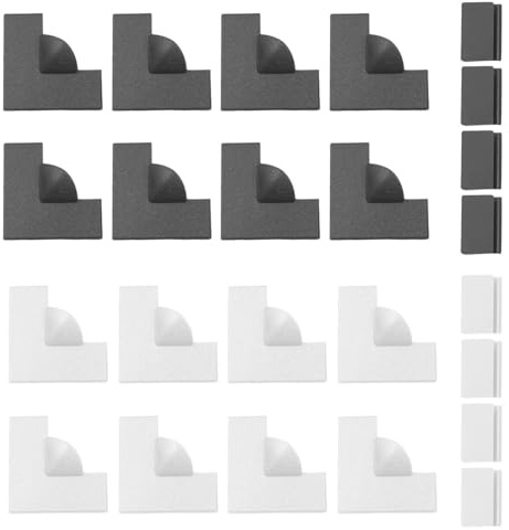 QIXNBL 2 Set di Accessori per Finestre A Schermo, Angoli per Finestre Magnetiche Senza Punzoni, Adatti per Il Fissaggio di Zanzariere, Inclusi 16 Angoli Adesivi E 8 Clip Resistenti al Vento.