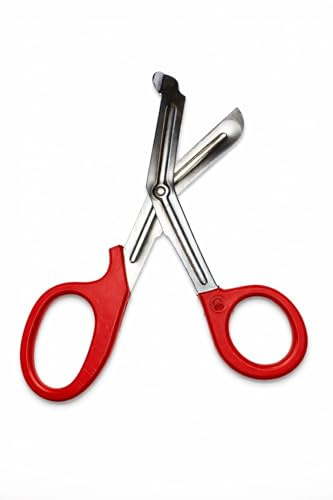Ciseaux Médicaux Jesco, Cisailles Acier Inoxidable pour Pansements, Bandages et Soins - DEVASET (Rouge)