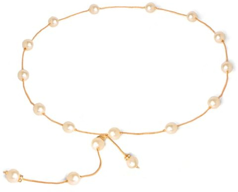 GreatRise Elegante cinturón de cadena de perlas para mujer, 110 cm, ajustable, fino y decorativo, cadena de cintura plateada, para vestido, vaqueros, falda, camisa, boda, fiesta, uso diario