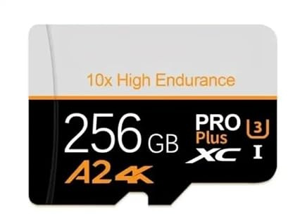 Tarjeta de Memoria Micro SD TF Gran Capacidad y Alta Velocidad – Almacenamiento Externo Portátil Compatible con Smartphones, Cámaras, Drones y Dash CAM - No Switch (256, GB)