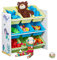 Relaxdays Kinderregal, 9 Aufbewahrungsboxen, Meerjungfrau Motiv, MDF, Kunststoff, Spielzeugregal HBT 67x65x31,5 cm, bunt