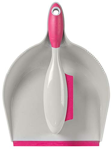 Kleeneze KL069337EU7 Cepillo Y Recogedor Pala Mano Con Perfil De Goma, Cerdas De Caucho, Ideal Para Recoger Polvo, Pelusas Y Pelo De Mascotas, Para Limpiar Todo Tipos De Suelos, Guarda Fácilmente