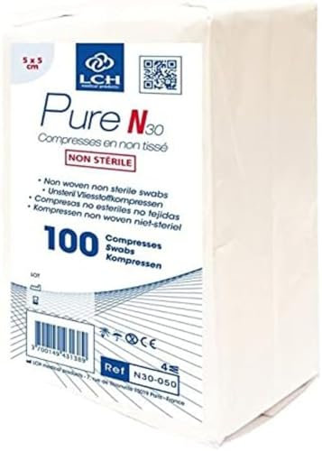 Lot de 10 Sachets de 100 Compresses Non Tissées Non Stériles – Hypoallergéniques, Ultra-Absorbantes – Usage Médical et Domestique – Le Pro du Médical (5 x 5cm)