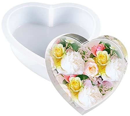 Cayway Moldes de Silicona de Resina Gran Forma de Corazon Moldes para Resina Molde Silicona Resina Epoxi para La Conservación de Flores, Decoraciones para El Hogar
