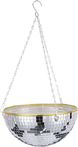 Spiegelkugel-Pflanzgefäß Zum Aufhängen Für Drinnen, Hängender Discokugel-Pflanztopf Mit Deckenhaken, Fensterpflanzenkorb Für Drinnen, Gartenpflanzen, Blumentopf, Wand, Raumdekoration (25cm/10'')