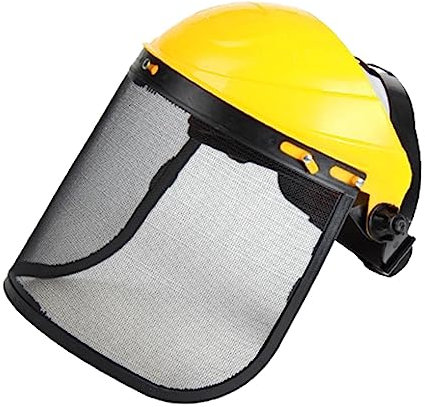 Harilla Gesichtsschutz für den Garten, Forst-Mesh-Visierabdeckung, vollständiger Schutz für Gesicht und Augen, leichter Gesichtsschutz für den Holzeinschlag, Gelb