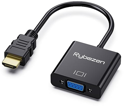 Adattatore da HDMI a VGA, convertitore da HDMI a VGA placcato oro (da maschio a femmina), compatibile per computer, laptop, PC, monitor, proiettore, HDTV, Chromebook, Raspberry Pi, Roku, Xbox e altro