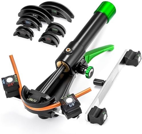 Bonvoisin Hydraulic Tubing Bender Kit 1/4-7/8 Copper Tube Bender HVAC Pipe Bender Tool Set 90° Bend with 7 Dies for Refrigerator Air Conditioner Repair