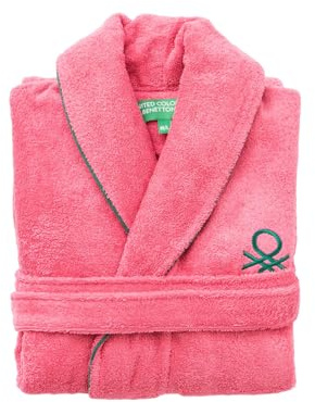 Badrock L/XL 420GSM 100% bomull med broderad logotyp rosa CORE Benetton, Rosa, L-XL