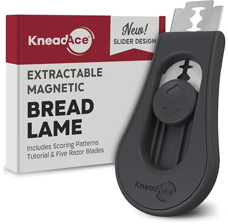KNEADACE Upgraded Magnetic Bread Lame, Professional Dough Scoring Tool with Extractable Blade, Sourdough Bread Tool for Baking, Includes Scoring Pattern Booklet & 5 Replaceable Razor Blades