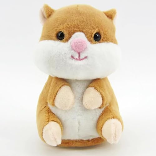 Kögler 76941 - Hamster Schnuffi, Environ 17 cm, Peluche Qui répète Tout ce Que Vous Dites, avec Fonction de Lecture, Piles incluses, babille et Bouge