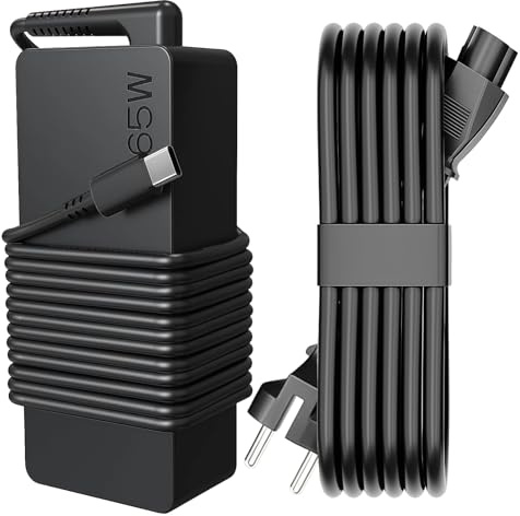 Sustitución for 65W Lenovo Cargador de computadora portátil USB C, Aplicable a ThinkPad T480s/T580s/T490/E480/E580, Chromebook C330/S330/100e/300e/500e,Yoga C930/C940/720, Compatible con Todos Laptop