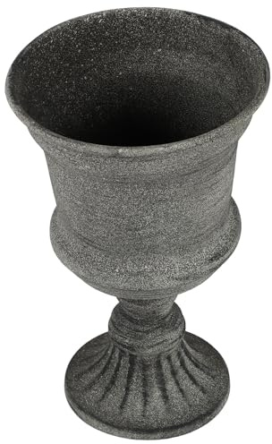 LALAFINA Iron Art Flower Vase Tabletop Flower Pot Vintage Gray Metal Gardening Planter for Home Office Hotel Wedding Centerpiece Decoration