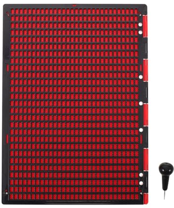 Ipetboom Lavagna Braille in Plastica Spessa 27 Righe 30 Celle Penna Nera Kit Scrittura Tattile Ausilio Didattico per Non Vedenti Scuole e Apprendimento Quotidiano