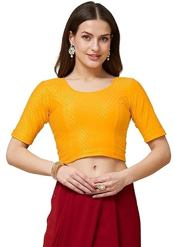 SEEANS Cotton Fabric Readymade Full Stretchable Blouse for Women