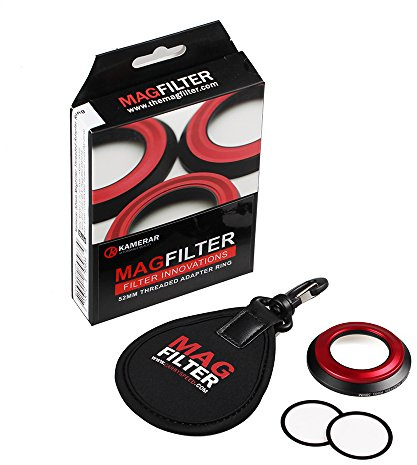 Kamerar MagFilter 52mm Threaded Adapter Ring with Carrier Bag, Magnetic Lens Filter Adapter Rings for Sony RX100 IV, V, VI, VII, Canon G5X Mark I II G7X Mark I II III G9X, Nikon, and Panasonic